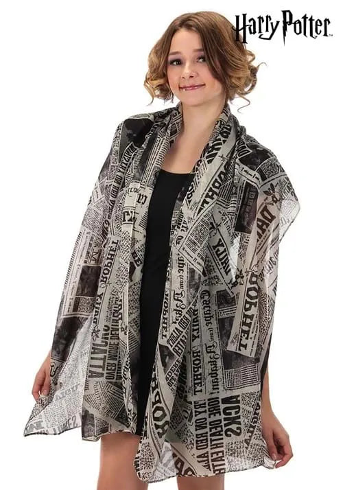 Harry Potter Daily Prophet Newspaper Print Lightweight Scarf