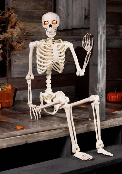 5FT Deluxe Light Up Eyes & Talking Skeleton Decoration Main image