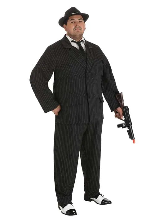 Deluxe Plus Size Gangster Costume for Men