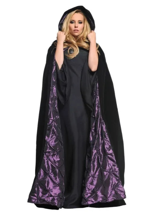Adult Deluxe Velvet Cape with Purple Satin Lining