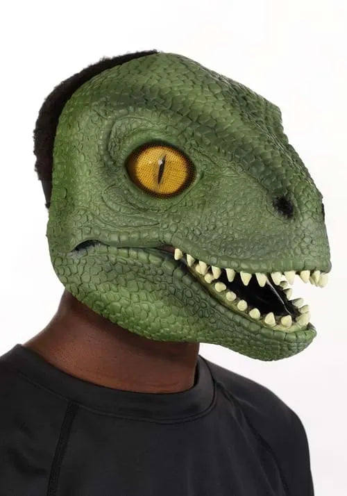 Green Dinosaur Costume Mouth Mover Mask