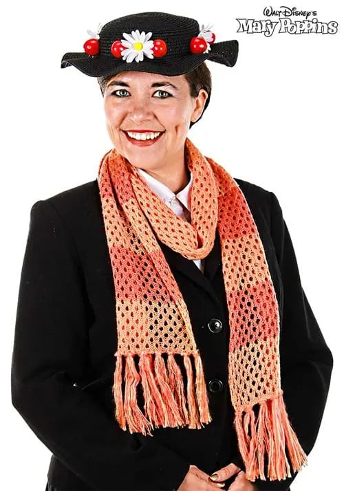Disney Mary Poppins Black Costume Hat and Scarf Set
