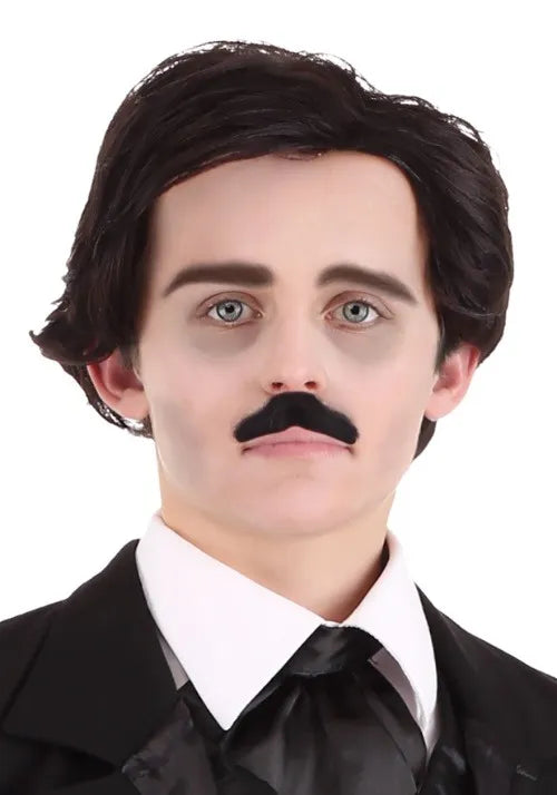 Adult Edgar Allan Poe Mustache and Wig Accessory Kit Main image