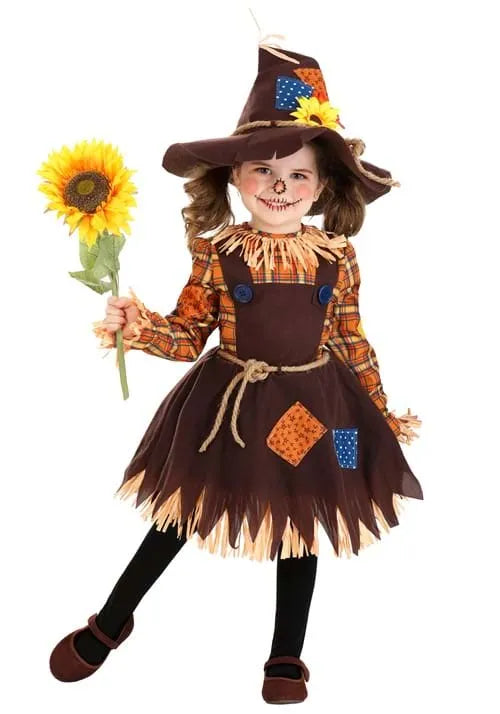 Girl's Toddler Sunflower Scarecrow Costume