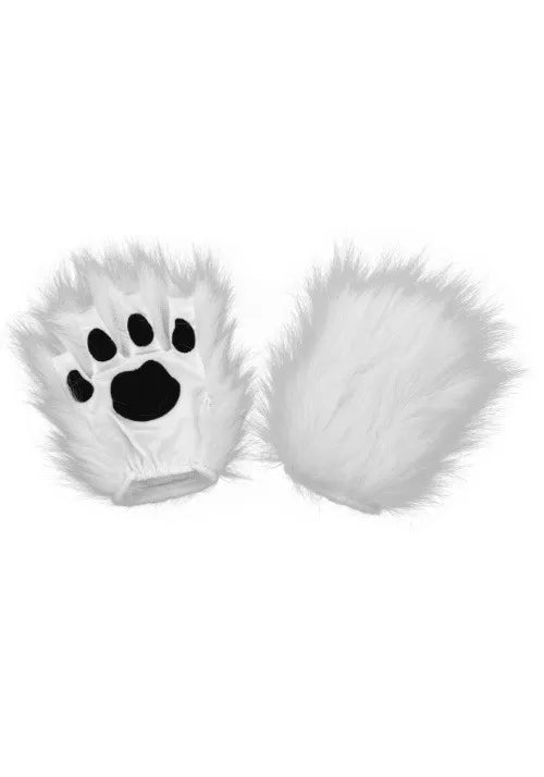Costume White Paws Fingerless Gloves