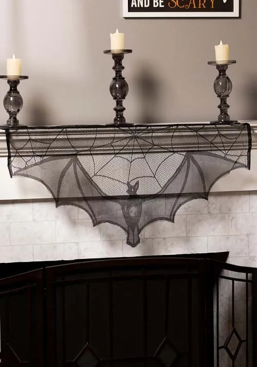 38L x 15W Flying Bat Mantel Scarf Decoration Main image
