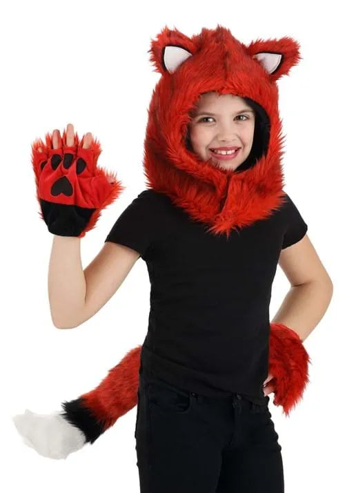 Fox Costume Hood, Hands & Tail Accessory Kit