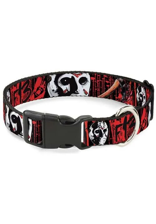 Friday The 13th Jason Mask Axe Blood Splatter Pet Collar