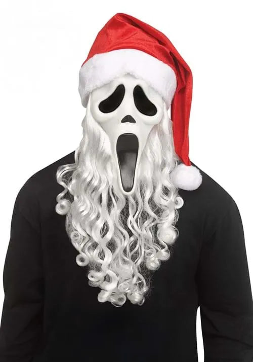 Adult Ghost Face Santa Costume Mask Main image