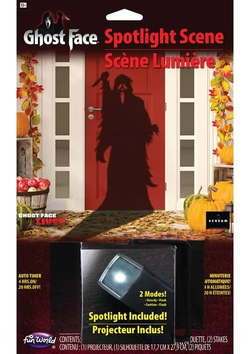 Ghost Face Silhouette with Spotlight Decoration