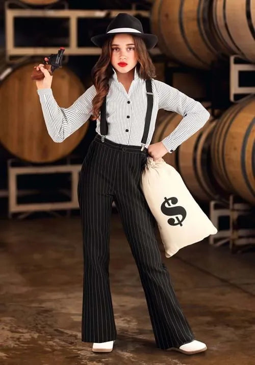 Girl's 1920s Gangster Lady Costume