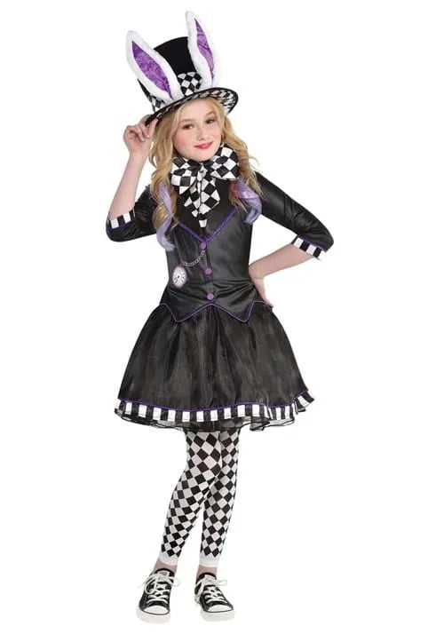 Girl's Dark Mad Hatter Costume Dress