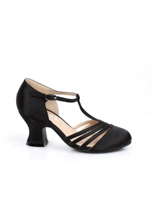 Girl's Black Costume Flapper Shoes