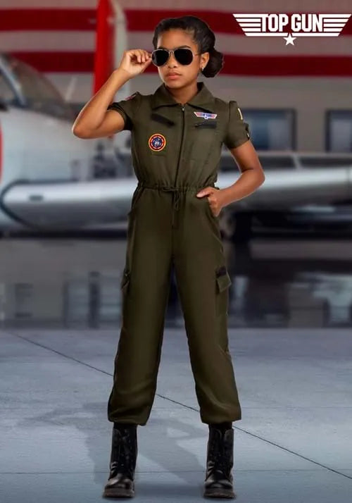 Girl's Flight Suit Top Gun Costume