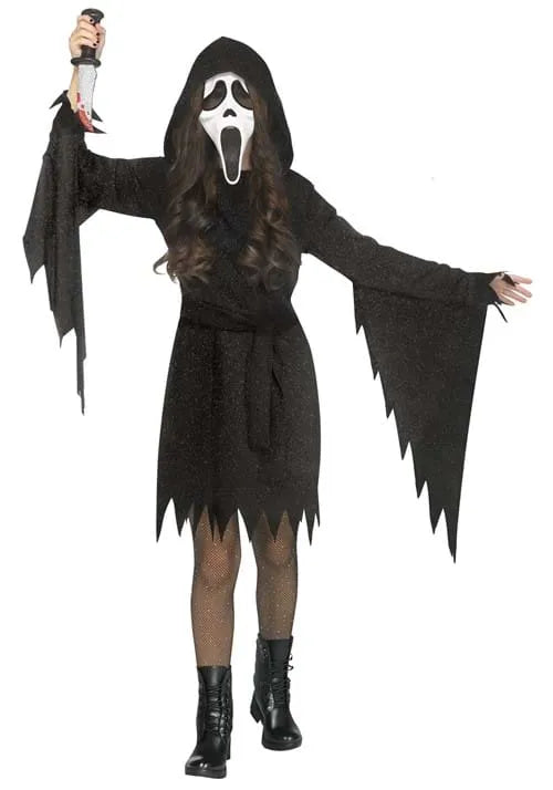 Girl's Glitter Ghost Face Costume