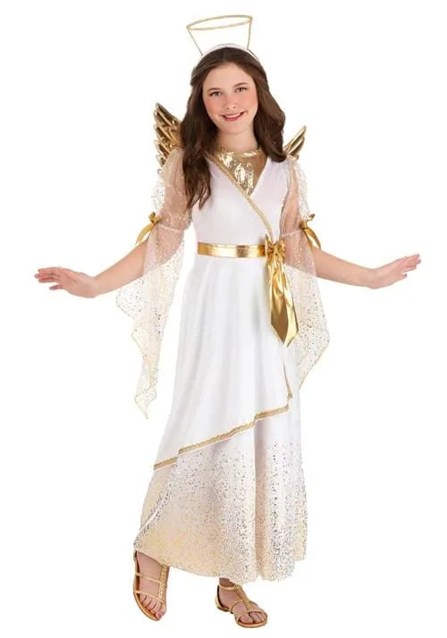 Girl's Golden Angel Costume Dress