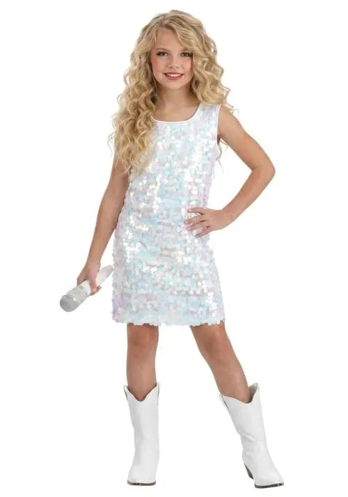 Girl's Iridescent Pop Star Costume Dress