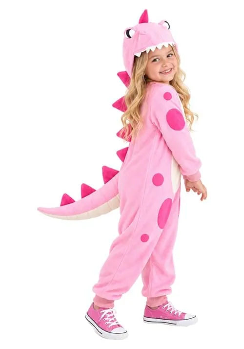 Girl's Pink Dinosaur Onesie