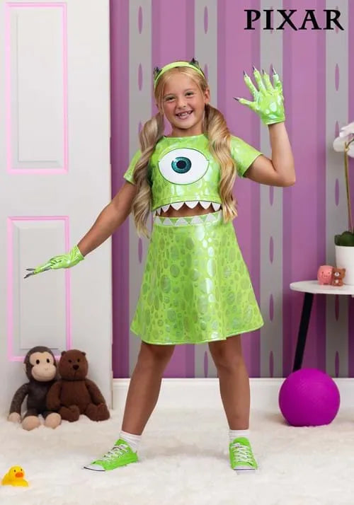 Girl's Pixar Monsters Inc. Mike Wazowski Costume