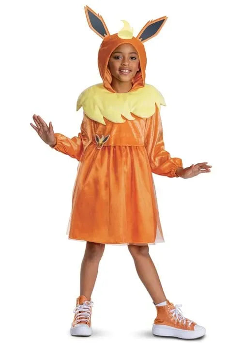 Girl's PokÃ©mon Flareon Hooded Costume Dress