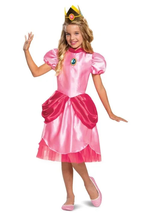 Girl's Super Mario Pink Princess Peach Costume