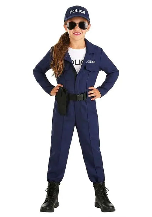 Girl's Tactical Cop Jumpsuit Costume