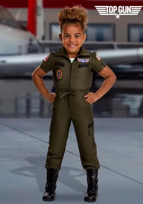 Girl's Toddler Flight Suit Top Gun Costume