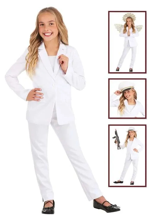 Girl's White Costume Suit
