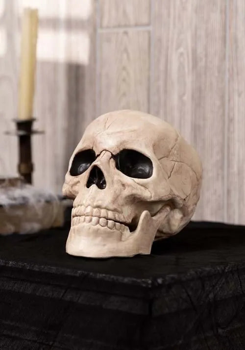 8-Inch Movable Glow in the Dark Skull Decoration Main image