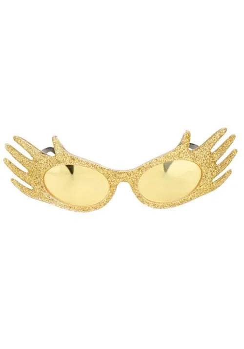 Gold Glitter Hands Costume Glasses