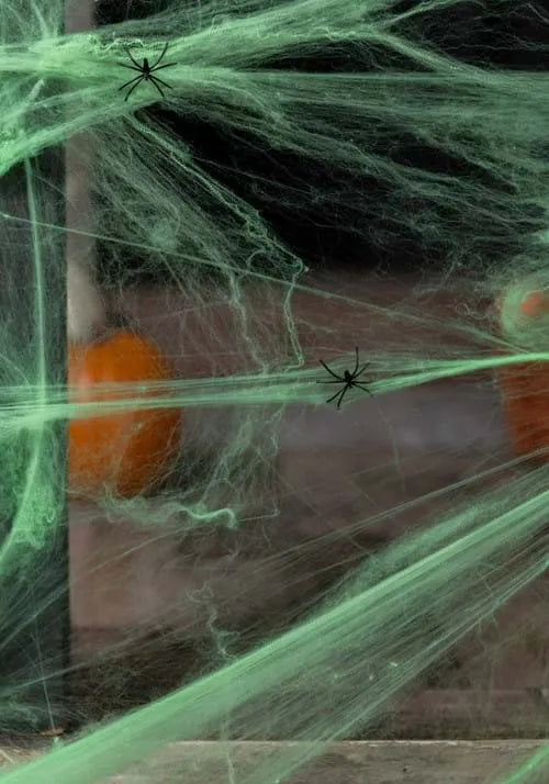 200 Square FT Green Spider Web Decoration Main image