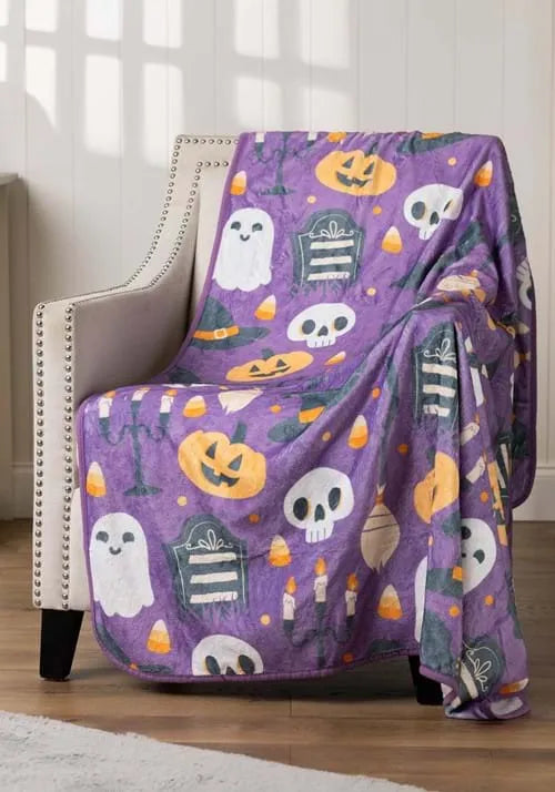 Halloween Mischief Cozy Throw Blanket