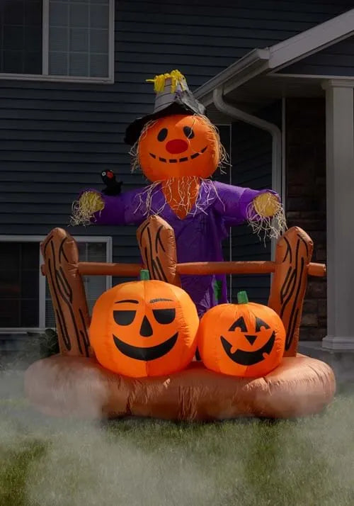 8FT Pumpkin Patch Scarecrow Inflatable Decoration Main image