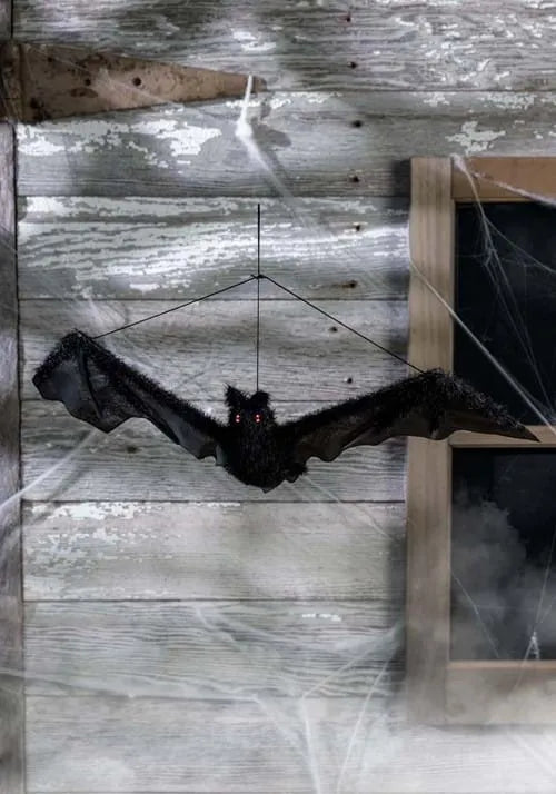 19-Inch Hanging Fuzzy Bat Decoration