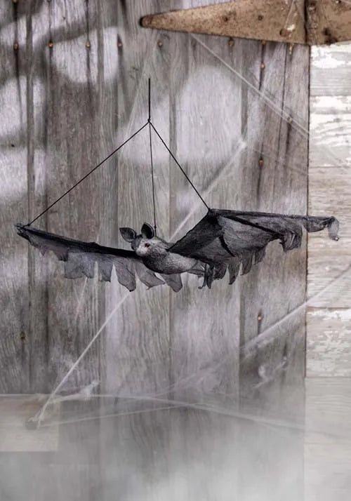 19-Inch Hanging Gray Halloween Bat Decoration Main image