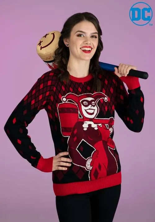 Harley Quinn Hammer Time Ugly Christmas Sweater for Adults