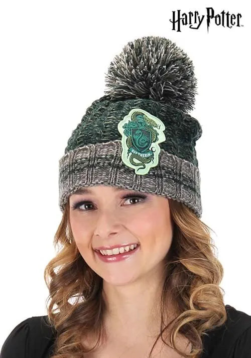 Harry Potter Slytherin Heathered Pom Beanie