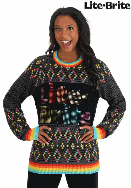 Adult Hasbro Lite Brite Christmas Sweater