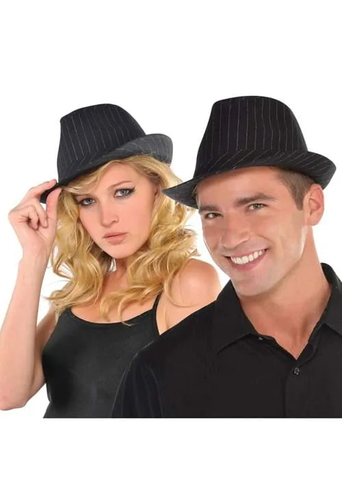 Adult 20s Pinstripe Fedora Costume Hat