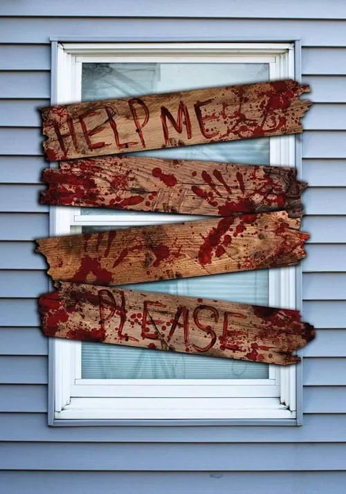 27-Inch Haunted Bloody Help Me Wooden Window Boards Decoration Main image