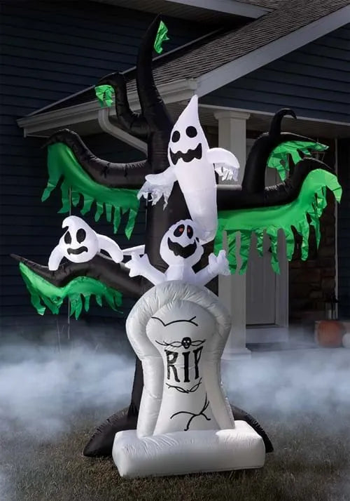 7.25FT Haunted Ghost Tree with Tombstone Inflatable Prop Main image