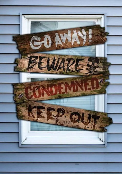 27.25-Inch Haunted Warnings Window Boards Decoration Main image