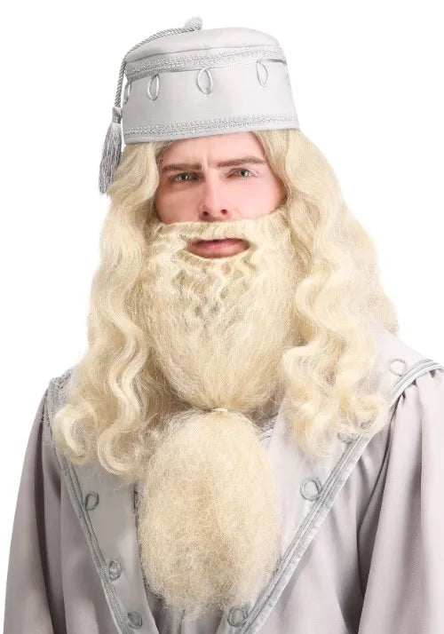 Headmaster Wizard Costume Wig and Beard for Adults