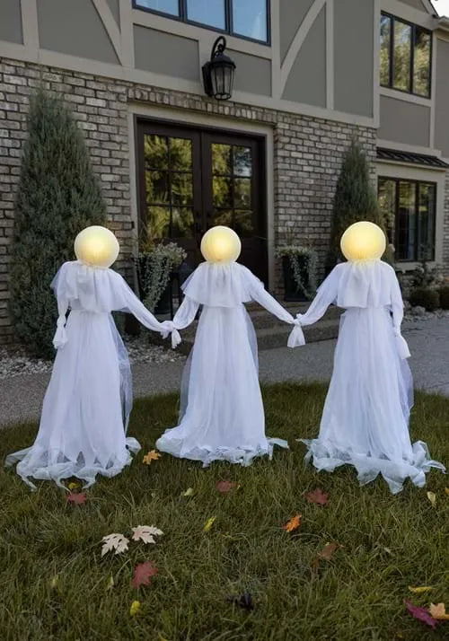 3.5FT Holding Hands White Ghosts Light Up Decoration