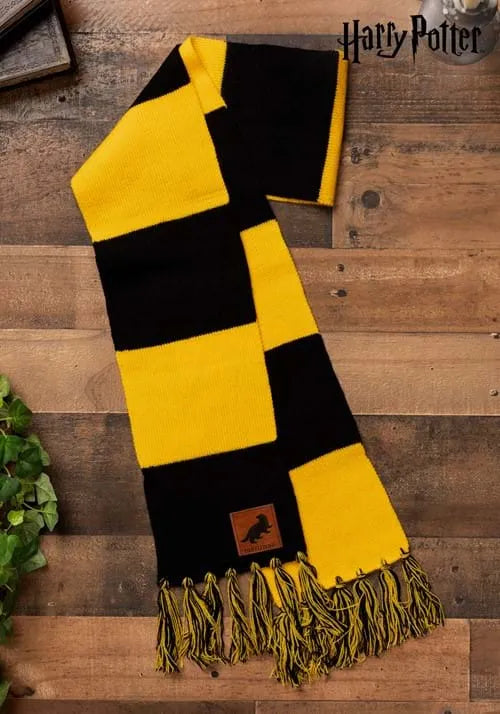 Hufflepuff Patch Striped Scarf for Adults