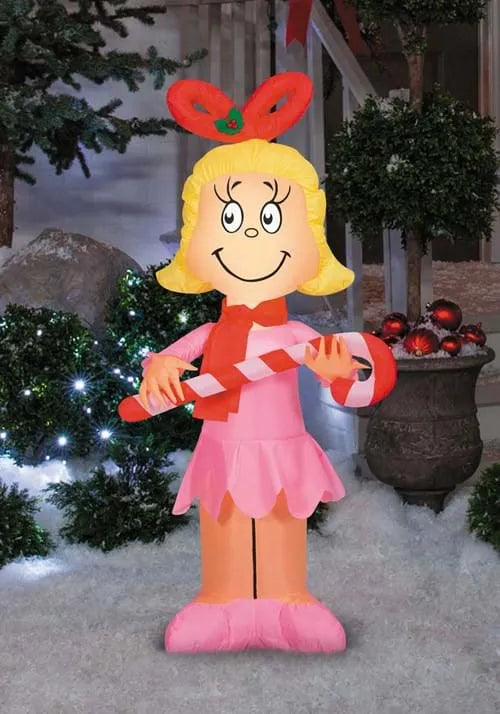 4FT Inflatable Cindy Lou Who with Candy Cane Decoration