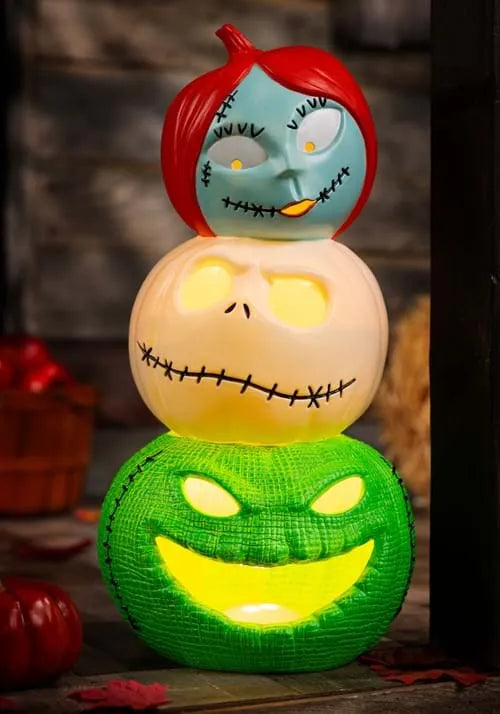 19-Inch Jack, Sally and Oogie Boogie Light Up Pumpkin Decoration