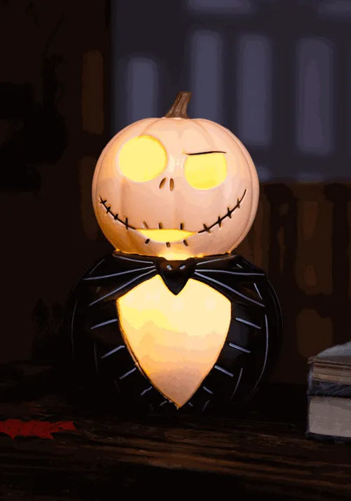8.25-Inch Nightmare Before Christmas Jack Skeleton Pumpkin Light Up Decoration Main image