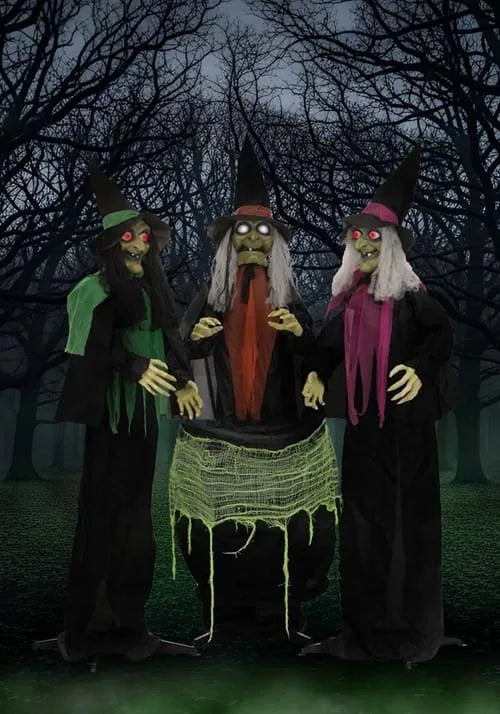 6.25FT Judy, Jody, and Julie Coven of Witches Animated Decoration - Scream Saver