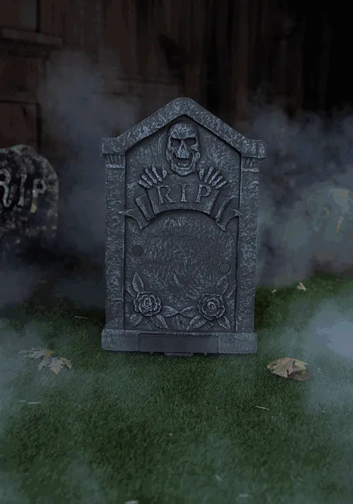 2.1FT Jump Scare Skull and Tombstone Animated Decoration - Tekky Main image